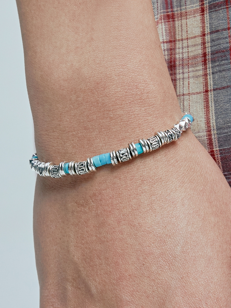 silver & turquoise beads bracelet