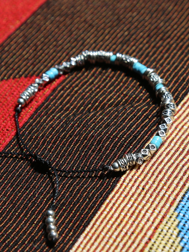 silver & turquoise beads bracelet