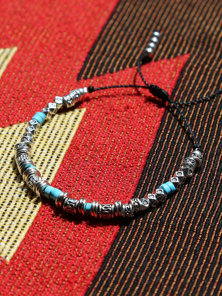 silver & turquoise beads bracelet