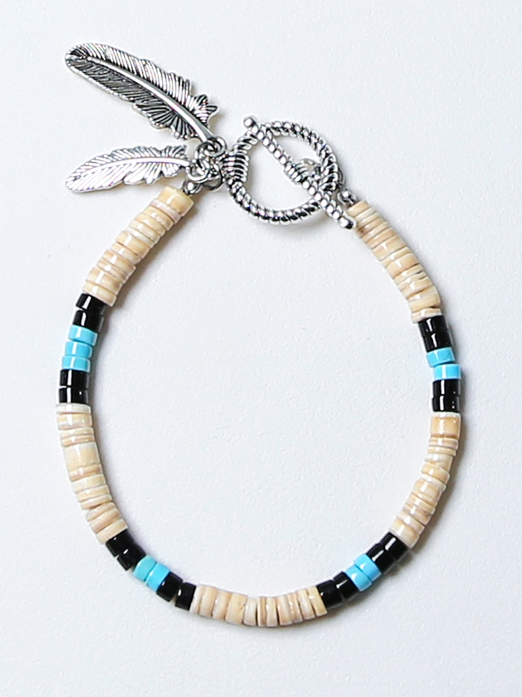 NA shell & turquoise beads bracelet