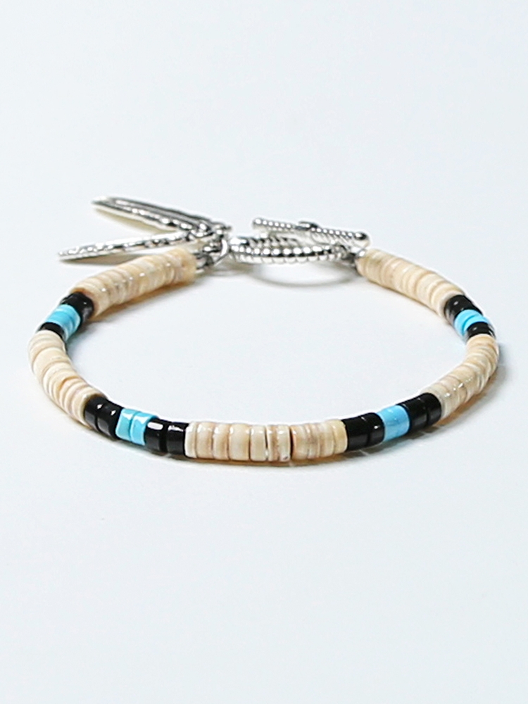 NA shell & turquoise beads bracelet