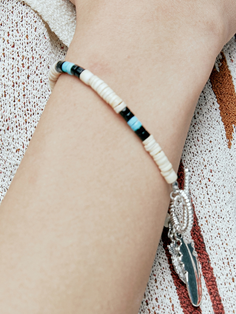 NA shell & turquoise beads bracelet