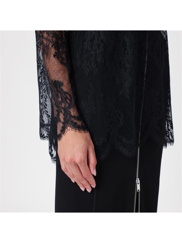 에리카 카발리니 FW24 Erika Cavallini Fortuna black lace T-shirt P4WP03PA