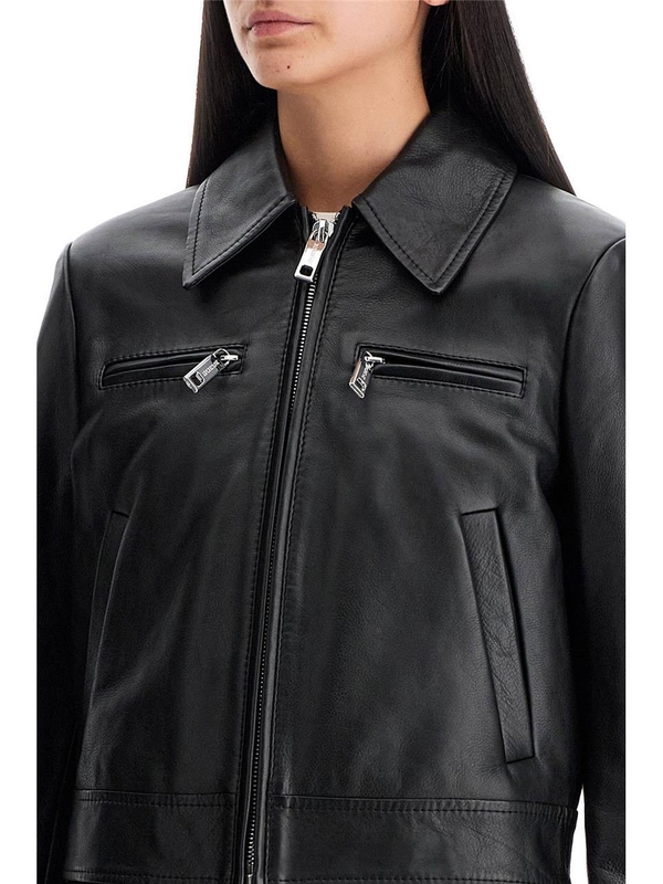 막스마라 스포트막스 FW24 short leather jacket for women BOLSENA