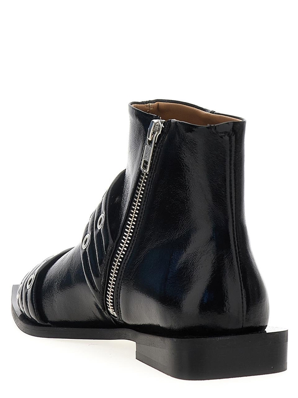 가니 FW24 Wide Belt Buckle ankle boots S2650099