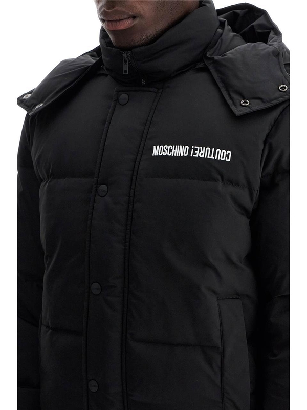 모스키노 FW24 high-neck down jacket with hood A0626 7017