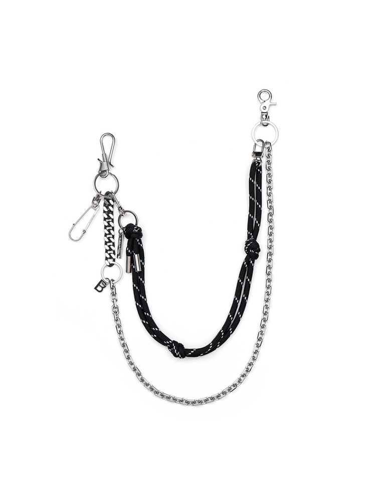 BBD 2-Line Detachable Rope Pants Chain (Silver&Black)