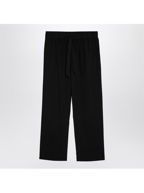 테클라 FW24 Tekla Black pyjama trousers SWP-BLCO