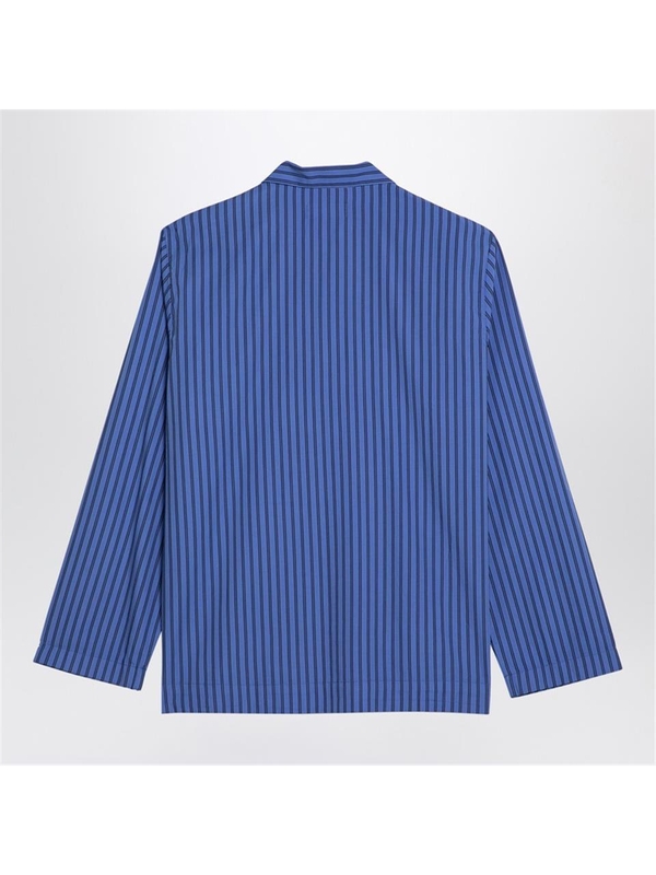 테클라 FW24 Tekla Blue striped pyjama shirt SWT-BSCO