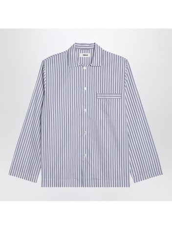 테클라 FW24 Tekla White striped pyjama shirt SWT-SKSCO