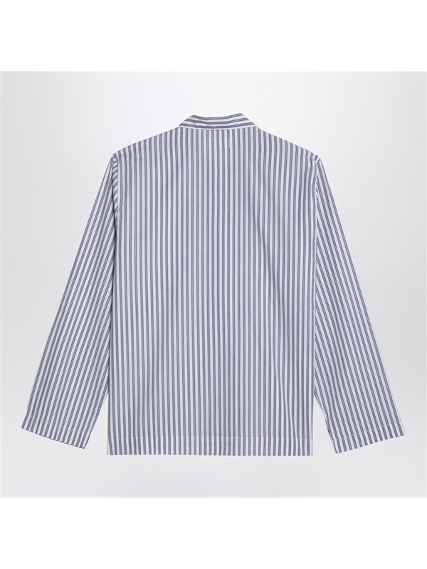 테클라 FW24 Tekla White striped pyjama shirt SWT-SKSCO