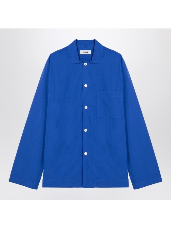 테클라 FW24 Tekla Royal Blue pyjama shirt SWT-RBCO