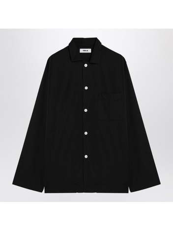 테클라 FW24 Tekla Black pyjama shirt SWT-BLCO