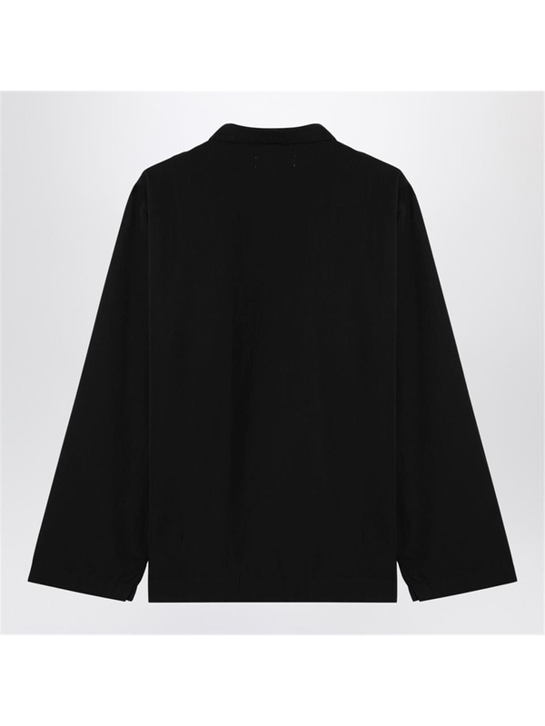 테클라 FW24 Tekla Black pyjama shirt SWT-BLCO