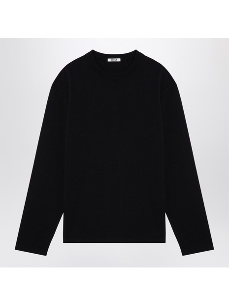 테클라 FW24 Tekla Black pyjama crew-neck sweater LTSH-BLACO