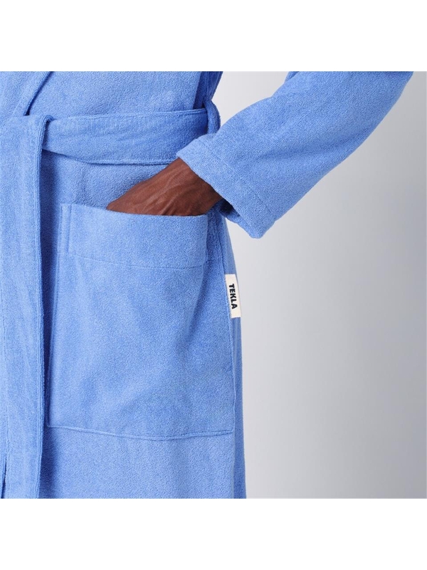 테클라 FW24 Tekla Light blue bathrobe BT-CLCO