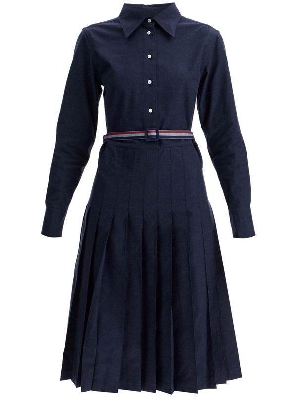 톰 브라운 FW24 midi shirt dress with belt FDSE89A F0351