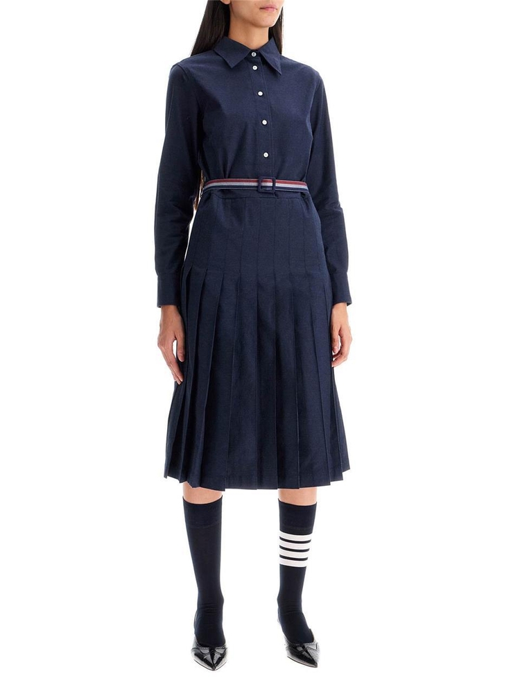 톰 브라운 FW24 midi shirt dress with belt FDSE89A F0351