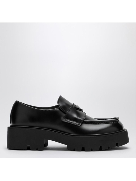 프라다 FW24 Prada Black brushed leather loafer 2DG152G000B4L