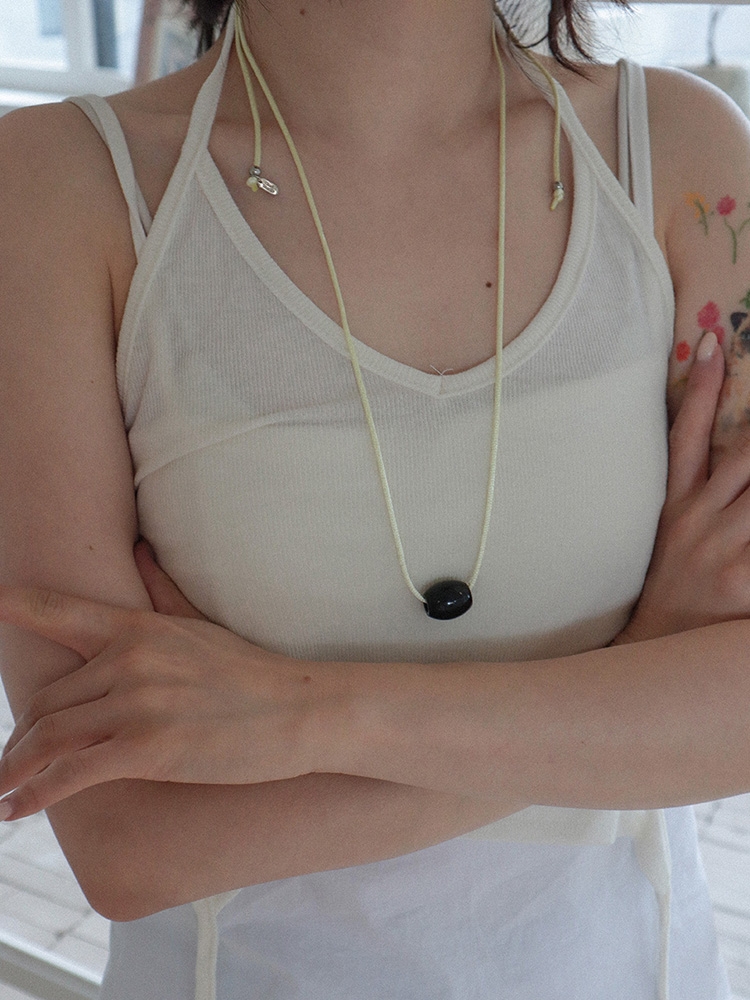 Bottle Stone Necklace_Black