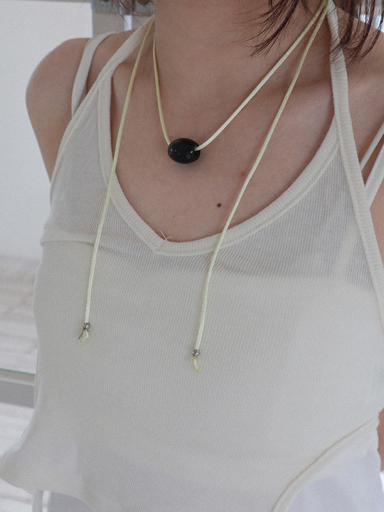 Bottle Stone Necklace_Black