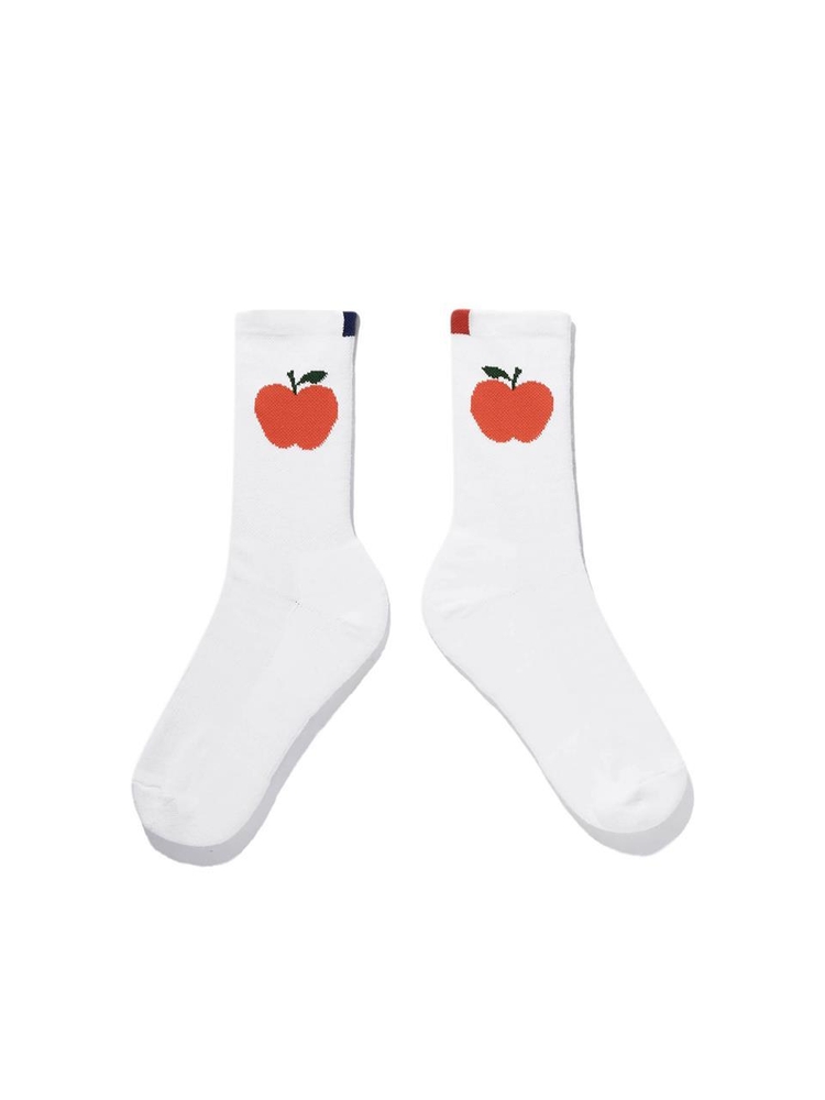 KULE 큘 THE WOMENS BIG APPLE SOCKS - WHITE