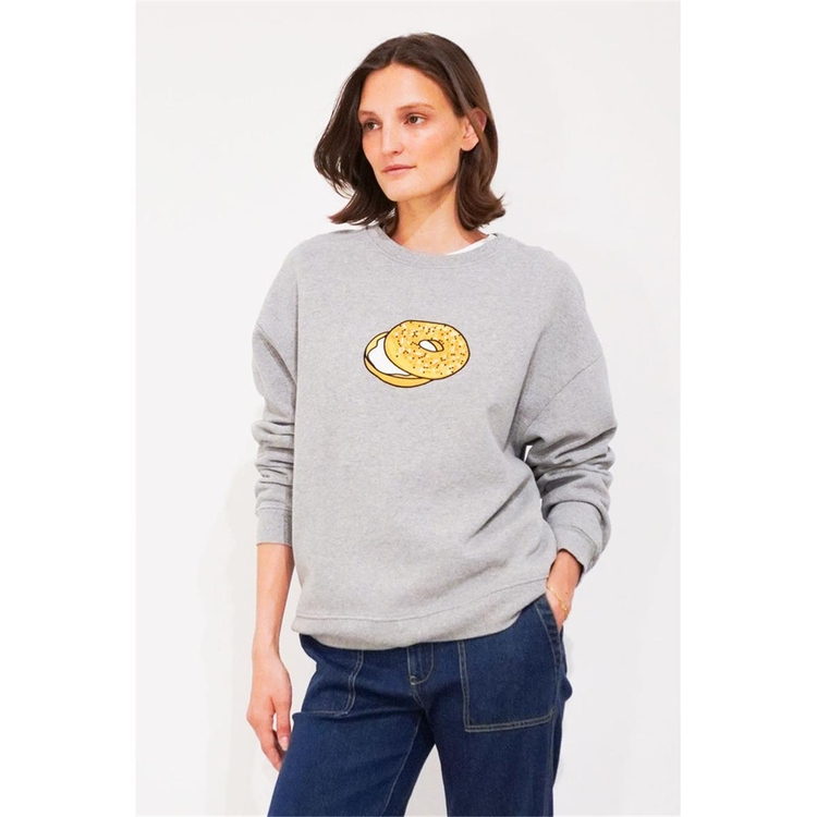 KULE 큘 THE OVERSIZED BAGEL SWEATSHIRT - HEATHER GREY