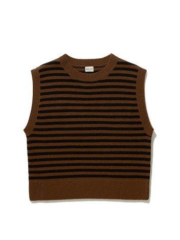 KULE 큘 THE SAM KNIT VEST - WALNUT/BLACK