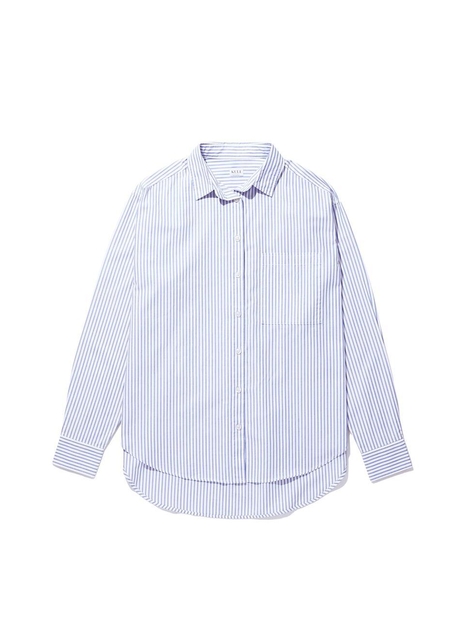 KULE 큘 THE QUINN SHIRT - WHITE/BLUE