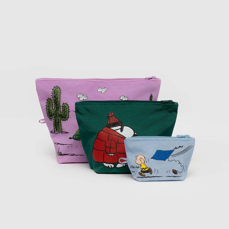 BAGGU 바쿠 고 파우치 3SET 스누피 피넛