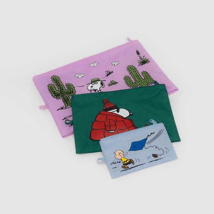 BAGGU 바쿠 고 파우치 3SET 스누피 피넛