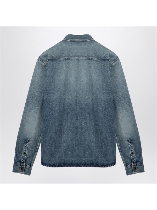 생로랑 FW24 Saint Laurent Blue washed denim shirt 753029Y07JA Blue