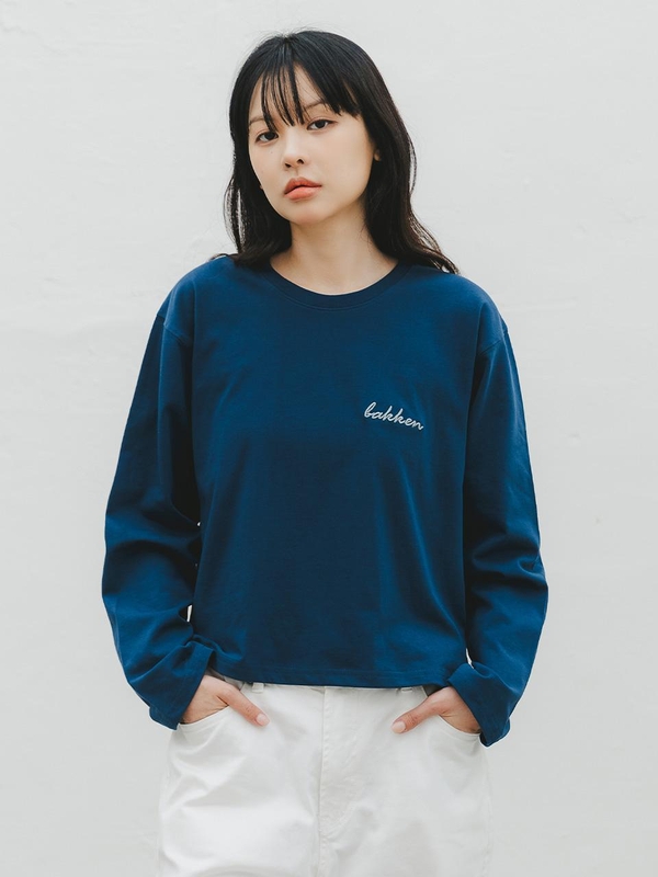 바켄 Italic Logo 긴팔티셔츠 BK4996_다크블루