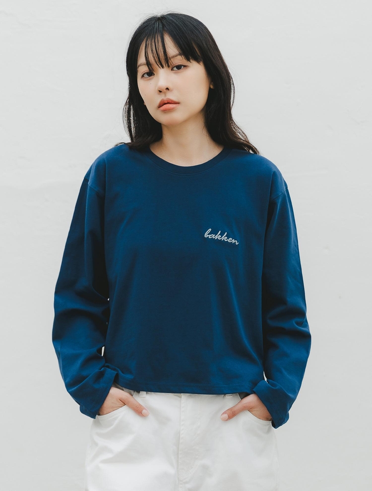 바켄 Italic Logo 긴팔티셔츠 BK4996_다크블루