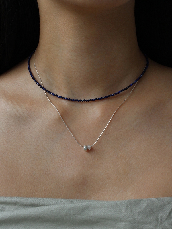 [Silver 925] Gem Necklace (Lapis)