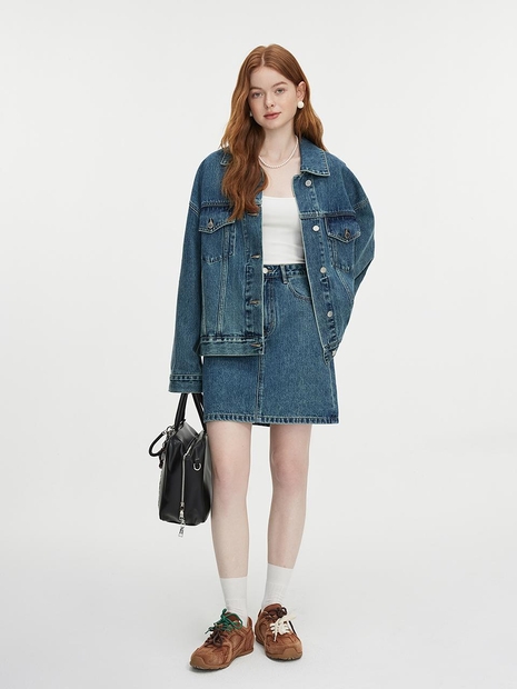 (예약배송 8.28일) WD_Classic denim mini skirt