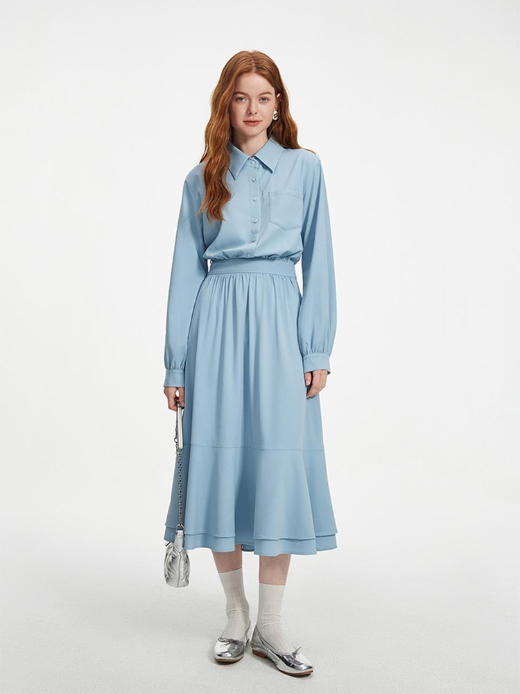 WD_Fishtail blue shirt dress