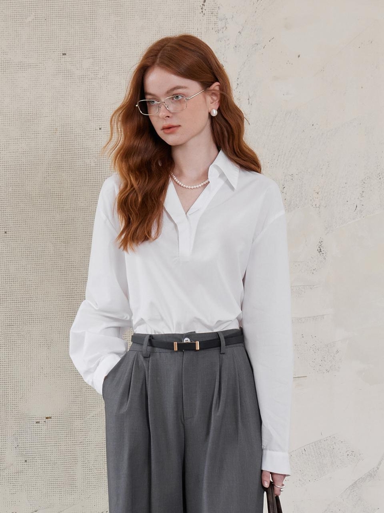 (8/28 예약 배송)WD_Minimal single button blouse_2color