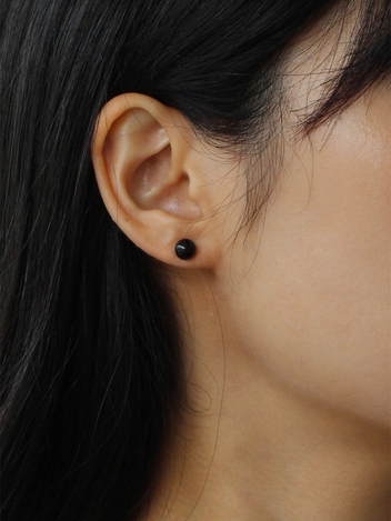 [Silver 925] Basic Onyx Earrings (S)