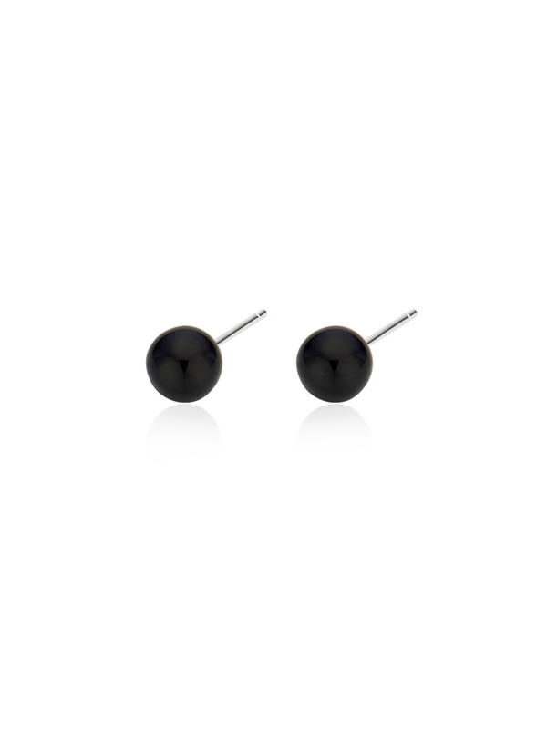 [Silver 925] Basic Onyx Earrings (S)