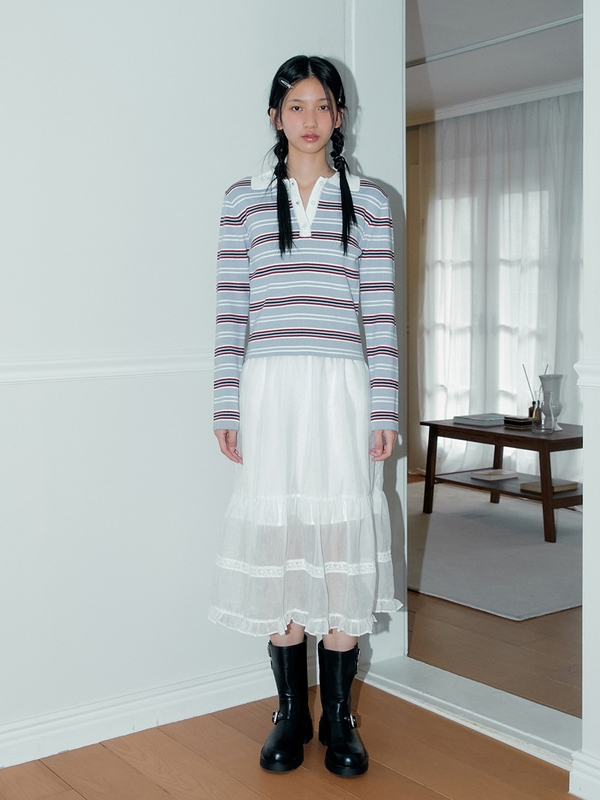 SHEER LAYERED SKIRT (WHITE)