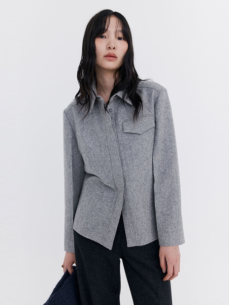 Wool Slim-Line Shirt_Grey