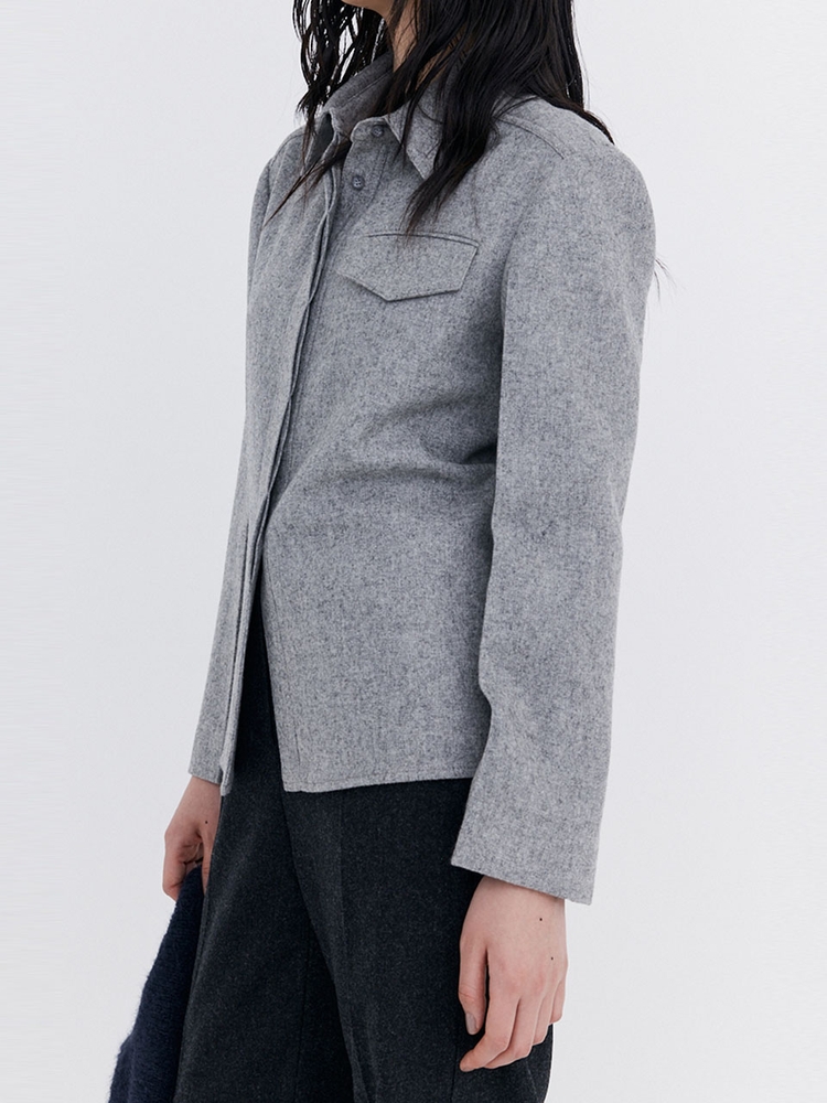 Wool Slim-Line Shirt_Grey