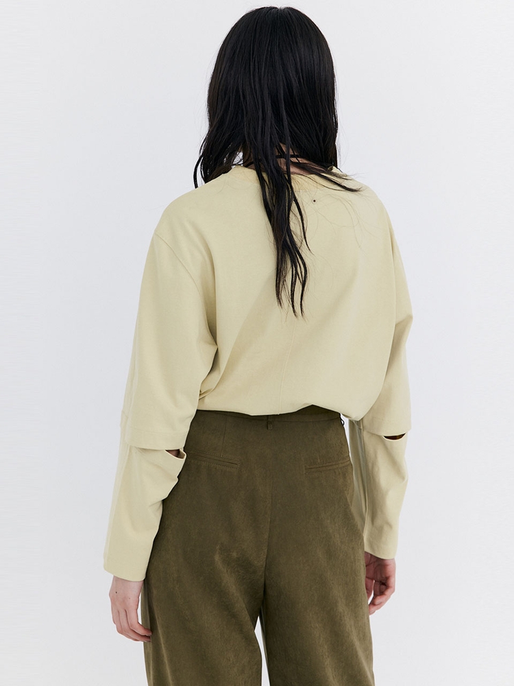 Open Point Boxy T-shirt_Yellow Green