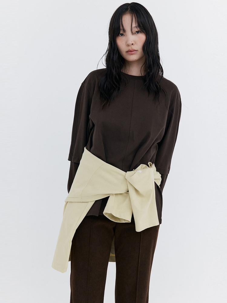 Open Point Boxy T-shirt_Brown