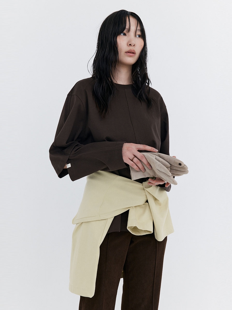 Open Point Boxy T-shirt_Brown