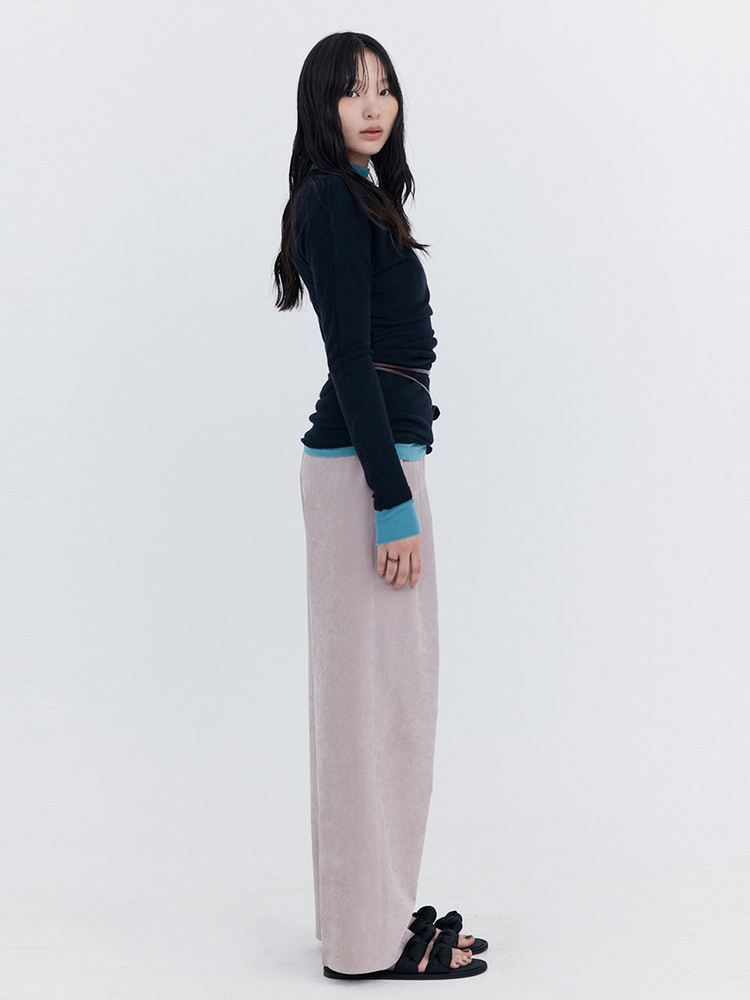 Wool Drape T-shirt_Navy