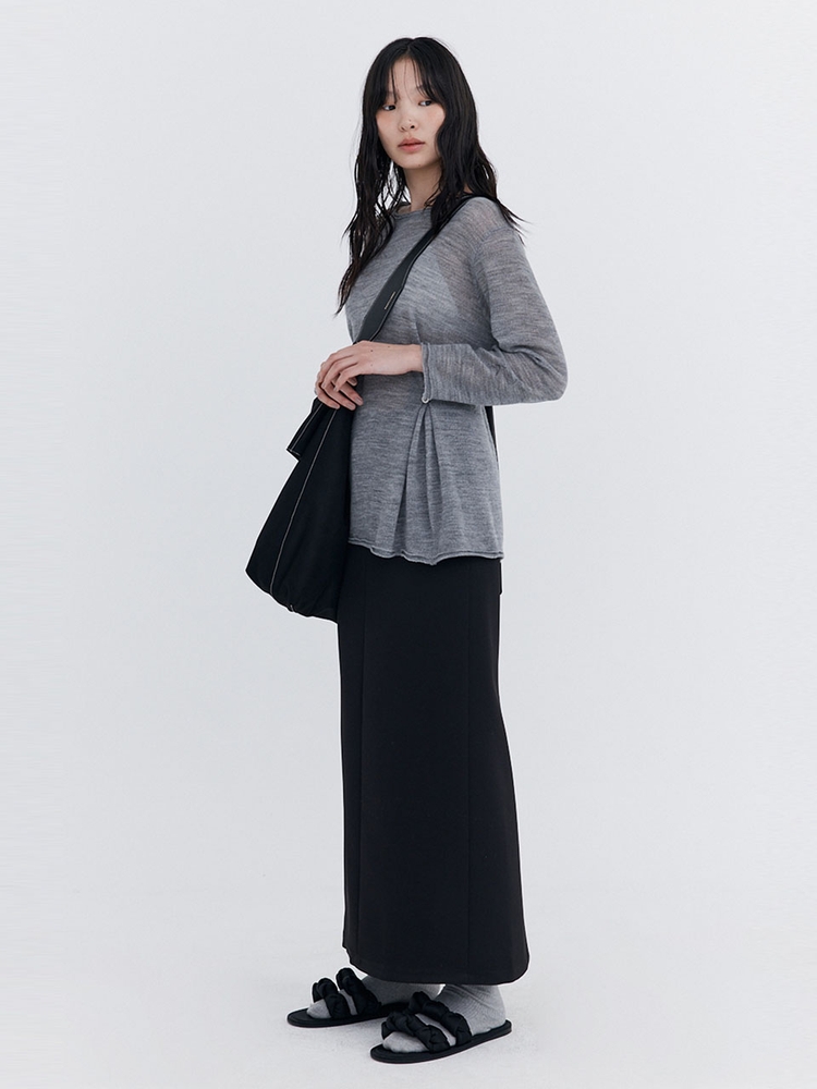 Basic Long Skirt_Black