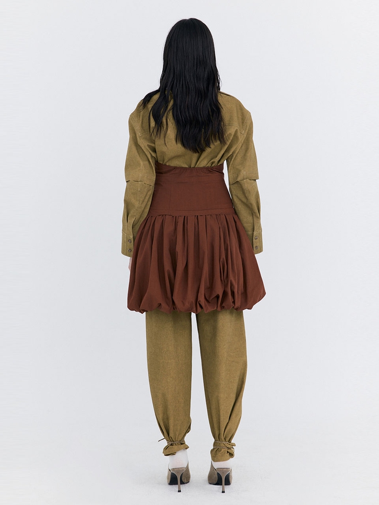 Balloon Layered Dress_Brown