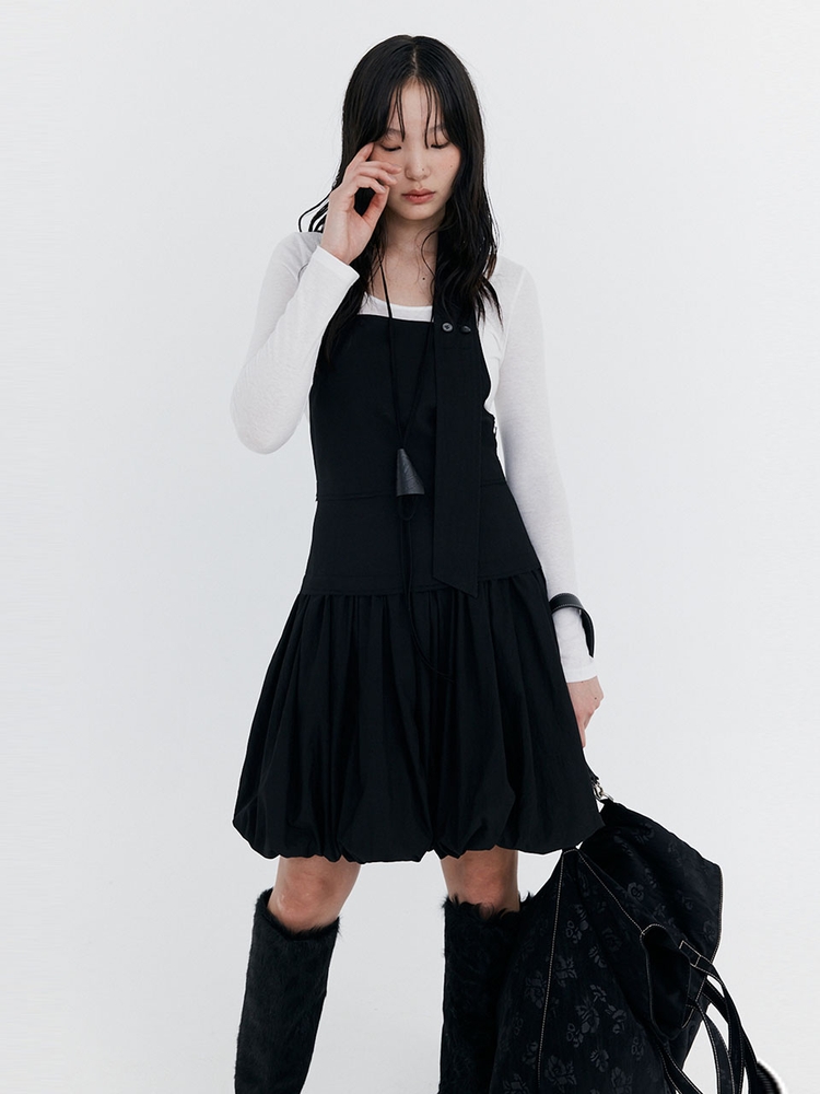 Balloon Layered Dress_Black